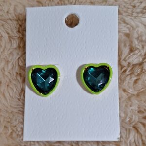 Heart-Shaped Green Earrings